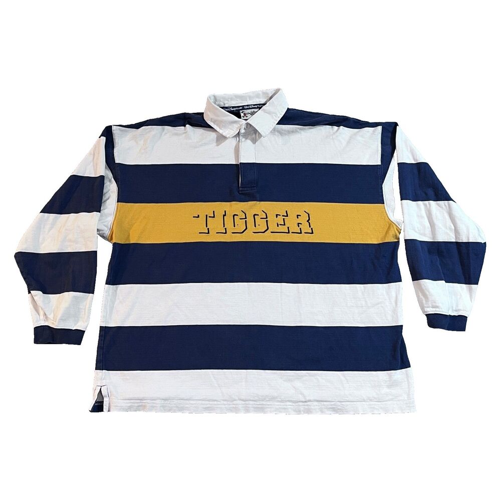 Vintage Tigger Rugby Polo Shirt Men's XL Walt Disney World 90's Y2K Striped